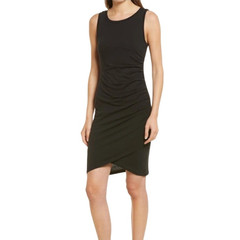 Treasure & Bond Ruched Side Sleeveless Tank Dress Size XS Black Minimalist Mini