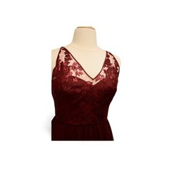 Romantic Sequined Lace Bodice & Tulle Evening Gown Vneck Full Skirt Amsale