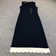 Nautica Jeans Dress Womens XS Blue Knit Tank Maxi Scallop Hem Summer Casual