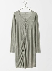 RUNDHOLZ Distressed Cotton Button Front Long Sleeve Dress Women&rsquo;s Size S