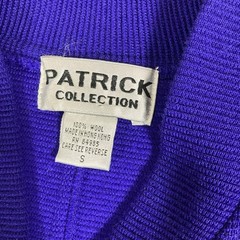Patrick Collection 100% Wool Zip Front Sweater Dress Jacket Purple Hong Kong S