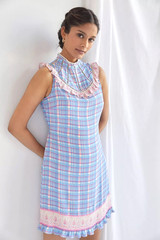 Anthropologie Plenty By Tracy Reese Plaid Mini Dress NWT $178 X-Large Pink/Blue