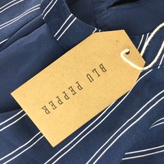 Blu Pepper Plus Size Vertical Stripe Swing Dress Navy Off White Size 3X PSJ3968
