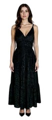Rebecca Minkoff Womens XXS Mazy V-neck Sleeveless Velvet Maxi Dress Whimsigoth