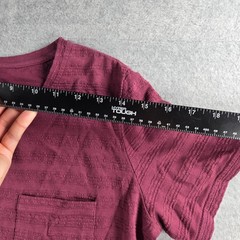 Kuhl T-Shirt Dress Women Small Burgundy Textured Stripe Short Sleeve Pocket