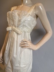 Alessandro De Benedetti Ivory Cotton Couture Occasion Dress IT40 Archive BNWT