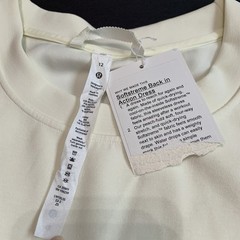 Lululemon Softstreme Back In Action Dress Womens Size 12 Lemon Sorbet NEW
