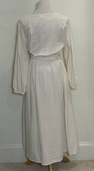 World Market S/M Ivory Linen Blend Wrap Maxi Dress Long Sleeve Small Medium