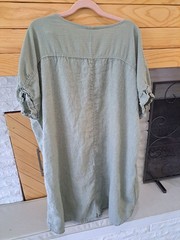 Lungo LArno Linen Cotton 3XL Dress Made In Italy Lagenlook Vacation Beachy