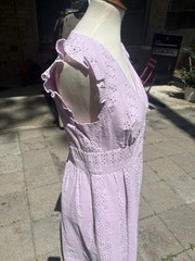 J Crew Embroidered Eyelet Flutter Sleeve Dress Peony Pink Size 10