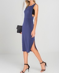 BCBGeneration Color Block Cut-Out Women’s Dress Medium Purple & Black NWT
