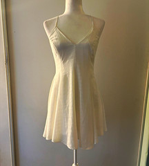 Glamorous White Solid V-Neck Strappy Back Fit & Flare Mini Dress Sleeveless S
