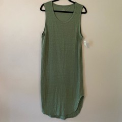 NWT Aerie Green Sleeveless Tank Midi Dress Linen Blend Women&rsquo;s size Medium