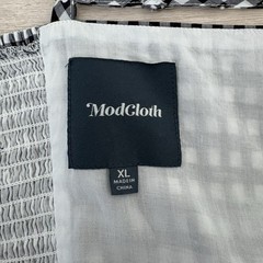 ModCloth Dress Womens XL Blue Gingham Check Button Front Sleeveless Sundress