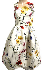Oscar de la Renta Resort 2021 Embroidered White Floral Applique Halter Dress 6