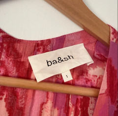 ba&sh Dress Size 1 UK Small Pink BNWT Talita Robe Short Sleeve Summer