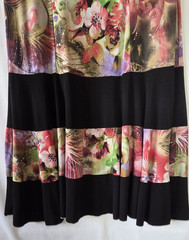 Tango Mango Dress Womens Medium Sleeveless Floral Abstract Stretch Multi Black