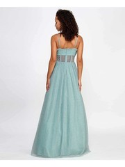 SAY YES TO THE PROM Womens Spaghetti Strap Full-Length Formal Fit + Flare Dress