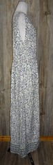 Lucky Brand Sleeveless Maxi Dress White Blue Green Floral Paisley Sz XL