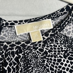 #84 Michael Kors Black/White Animal Print w/Cutouts Dress in size XS