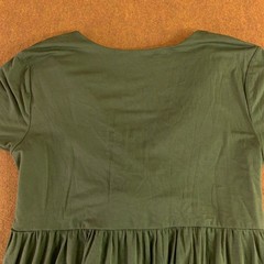 Rheas Thea Womens Medium Green Cinching Draped Nursing Maxi Dress NWOT *Flaw