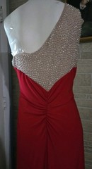 Vintage Cachet One Shoulder Long Dress Sz 14 Red