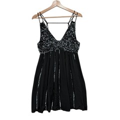 Free People Intimately Glitter Slip Mini Dress With Sequins XS * Fairy Grunge