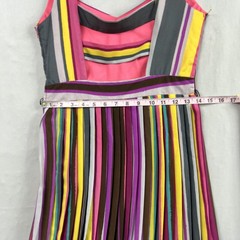 As U Wish Mini Dress Womens Small Striped V-Neck Cut Out Back Party Beach