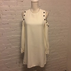 Alexis cold shoulder Claudette dress white black button detail size s Cocktails