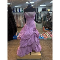 PRECIOUS FORMALS SZ-4 20312 LILAC STRAPLESS FORMAL PAGEANT PROM DRESS