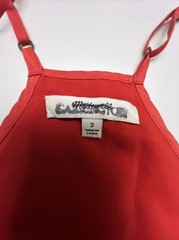Madewell Mini Dress Adjustable Spaghetti Strap Womens V-neck Orange Lined Size 2