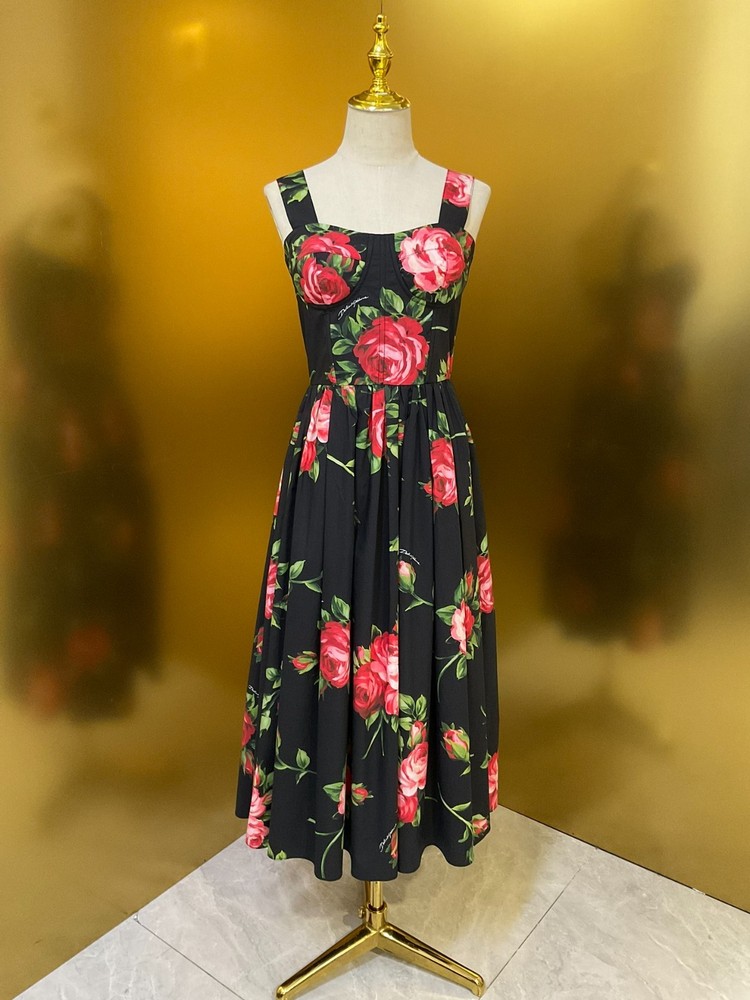 Dolce & Gabbana fitted camisole dress with molded cups and cinched waist, size S