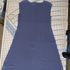 Eileen Fisher Silk Georgette Crepe Dark Periwinkle Dress- Large