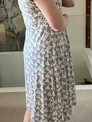 Seasalt Carnmoggas Jersey Dress Sailing Boat Print Size M