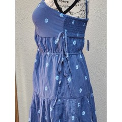 AMERICAN EAGLE Boho Tiered Button Blue Maxi Sun Dress – XS – NWT NEW