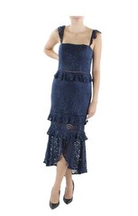 CITY STUDIO Navy Blue Party Dress Juniors Hi-Low Peplum Cocktail. Size 15.