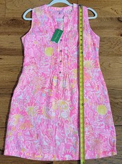 Lilly Pulitzer Tunic Dress Small Linen Sarasota Pink Pout More Kinis Keys NWT
