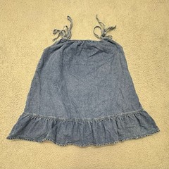 SheIn Blue Size 4 Tie Shoulder Ruffle Coastal Pockets Summer Mini Sundress
