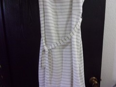 NEW W/Tag ~ Banana Republic White Dress with Gray and Black Stripes ~ Size « 12 »