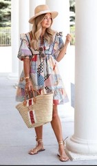 Hunter Bell Retired Patchwork Britton Quilted Cottage Core Dress A