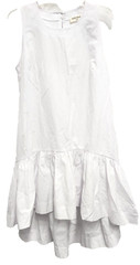 Well Need Womens Hi Low Sleeveless Dress Medium White Flounce Minimalist Casual