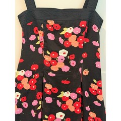 Cynthia Steffe Black Floral Fit and Flare Poppies Sleeveless Tank Dress Size 8