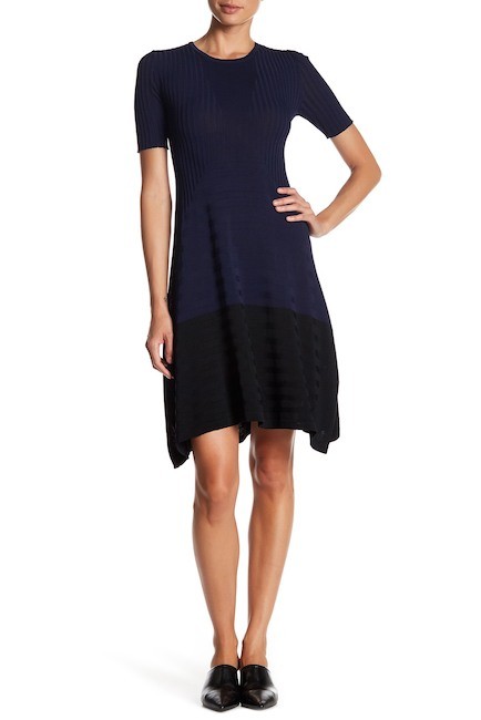 NEW Opening Ceremony Linear Delta Handkerchief Dress in Navy – Size 6 #D163