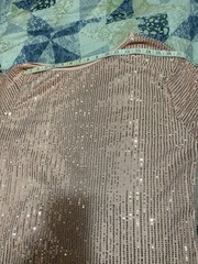 Women’s Blush Pink Sequin Bodycon Mini Dress Long Sleeve XXXL Party Cocktail
