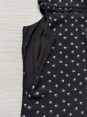 Miu Miu Mini Dress – Cat Collar, Bird Print, IT 44 / UK 12 / US 8 – Navy Black