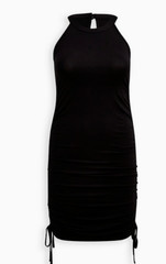 Torrid Super Soft Black High Neck Ruched Bodycon Dress Plus Size 3X