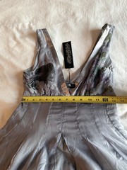 Kelly’s Kloset Gray Silk Chiffon Cocktail Dress NWT S