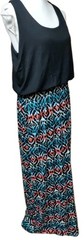 • Mix & Co. Maxi Dress Large Blouson Multi Printed Sleeveless Stretchy Racerback