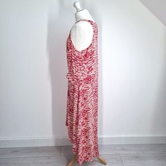 Warehouse Dress Midi Maxi UK 14 Red Pockets Jersey Casual Racerback Beach Hi-Low