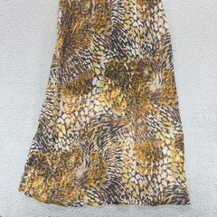 NWT Jessica Taylor Womens Sleeveless Maxi Dress Brown Yellow Leopard Size M